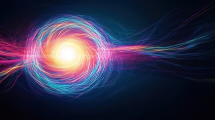 Wires encircling a radiant sun, merging natural energy with structured protection, in vivid color strokes