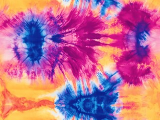 Fototapeta premium Vibrant Tie-Dye Patterns with Bold Colors Creating an Artistic and Abstract Background for Creative Projects and Designs in Warm and Cool Tones