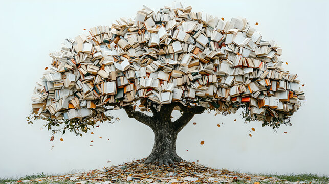 tree with books
