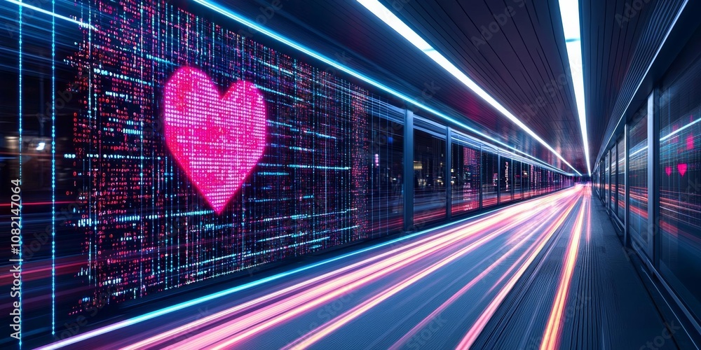 Poster abstract futuristic speed motion blur background with light streaks and digital technology elements 