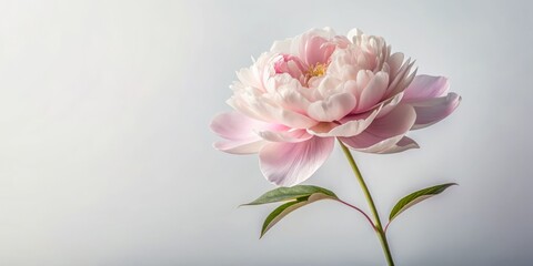 Delicate Minimalist Line Drawing of a Single Peony Flower in Bloom, Perfect for Home Decor, Floral Art Prints, and Modern Aesthetic Designs