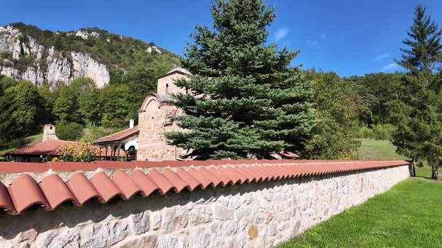Amazing view of Medieval Poganovo Monastery of St. John Theologian, Serbia