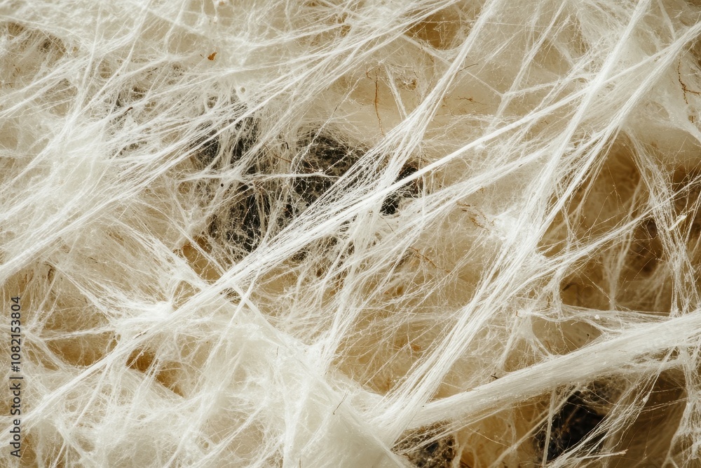 Poster microscopic view of asbestos fibers highlighting their unique structure and composition in a high-ma