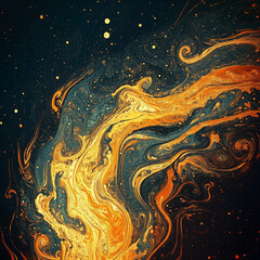 abstract orange background with stars