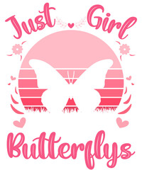 just a girl who loves Butterflys t-shirt design