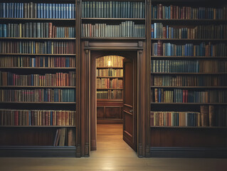 antique bookshelf with wooden frame filled with books