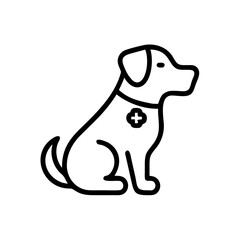 Obraz premium Therapy dog icon representing a trained canine companion for emotional support