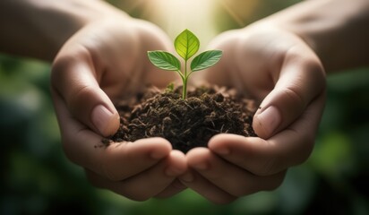 plant in hands