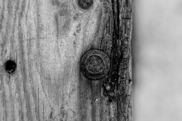 black and white wooden structure close up