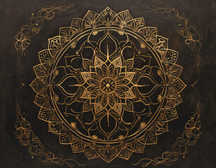 Golden Mandala Art.