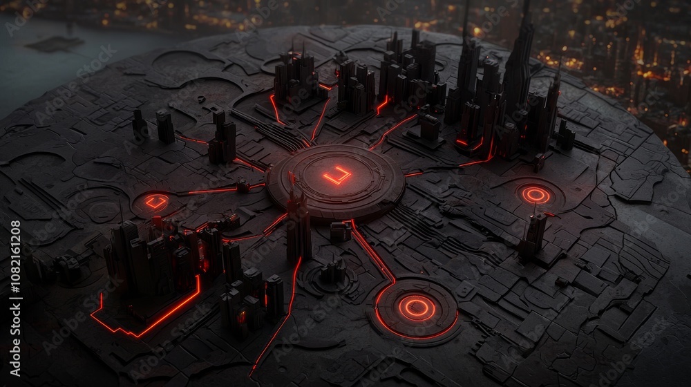 Poster 3d animation of a cyberpunk ai, circuit board. background technology. cpu and gpu concepts.