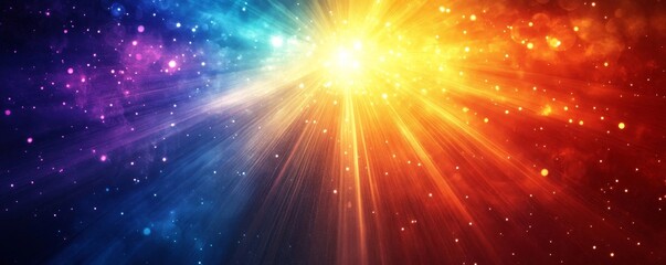 burst effect with radiant beams of color, Generative AI