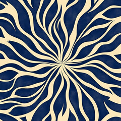 Central radience white and blue line pattern