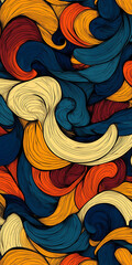 Interlocking flower strokes pattern