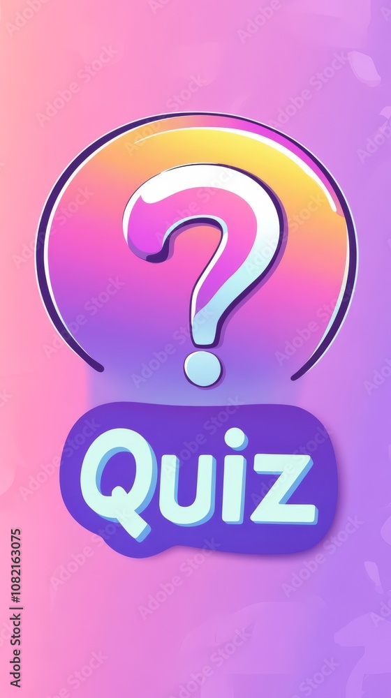 Poster quiz time: a vibrant and playful graphic featuring a question mark within a colorful circle, with th