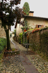 Lovely view of an alley in Padenghe sul Garda, Brescia, Italy
