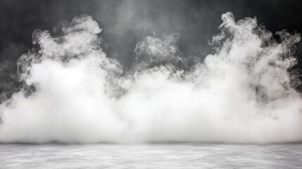 Fototapeta premium Thick white smoke spreading on a smooth surface