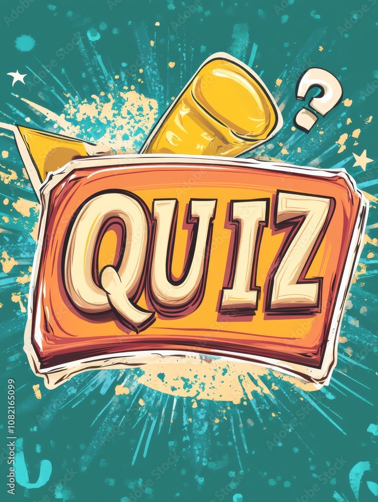 Poster quiz time: retro-style quiz design with a bold 