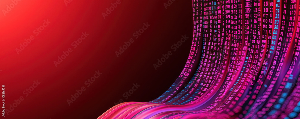 Aufkleber stock decline concept. digital data flow with vibrant colors and abstract patterns