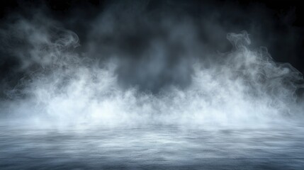Fototapeta premium Misty atmosphere with dense smoke on stage