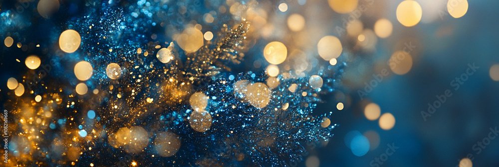 Aufkleber Bokeh lights create a sparkling effect in a night background