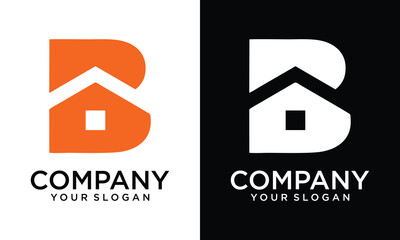 B House logo design. Combination letter B and House.