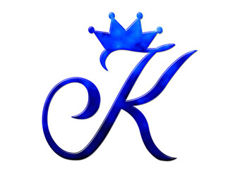 K, Buchstabe, Symbol, Logo, Blau