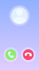 Incoming phone call screen interface, vector illustration.

