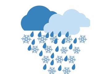 Cloudy with rainy and snowy weather 