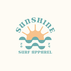 Surf design template for surf club, surf shop, surf merch.