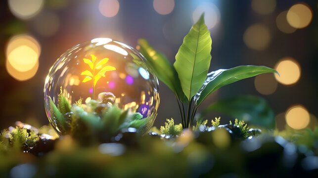 A Plant Inside a Bubble