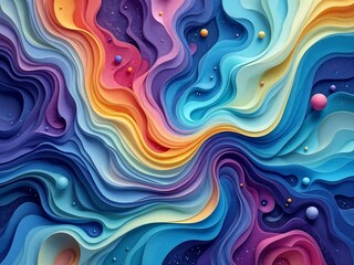 Fototapeta premium An artistic 3D pattern background illustrating the journey of mental health and healing, ideal for educational materials and workshops.