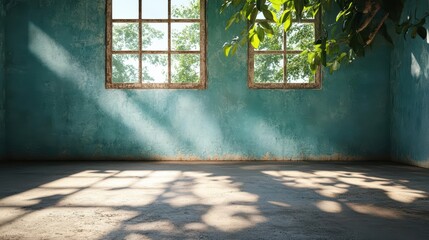 Dark, silent room with soft shadows, cold walls, capturing quiet sadness and stillness, Room of Depression, silence  stillness
