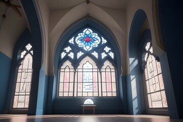 Obraz premium ia generated. stained glass window. stained glass window in church