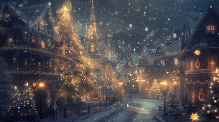 winter landscape with house