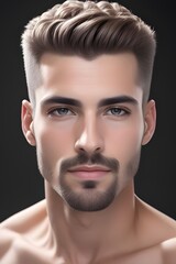 ia generated. look of a man man looking straight ahead. portrait of a man. portrait of a person. 