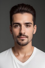 Fototapeta premium ia generated. look of a man man looking straight ahead. portrait of a man. portrait of a person. 