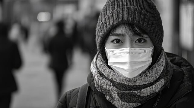 Individual wearing a face mask takes a stand against the pandemic