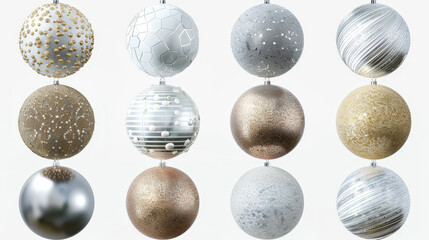 Fototapeta premium colorful christmas balls isolated on white