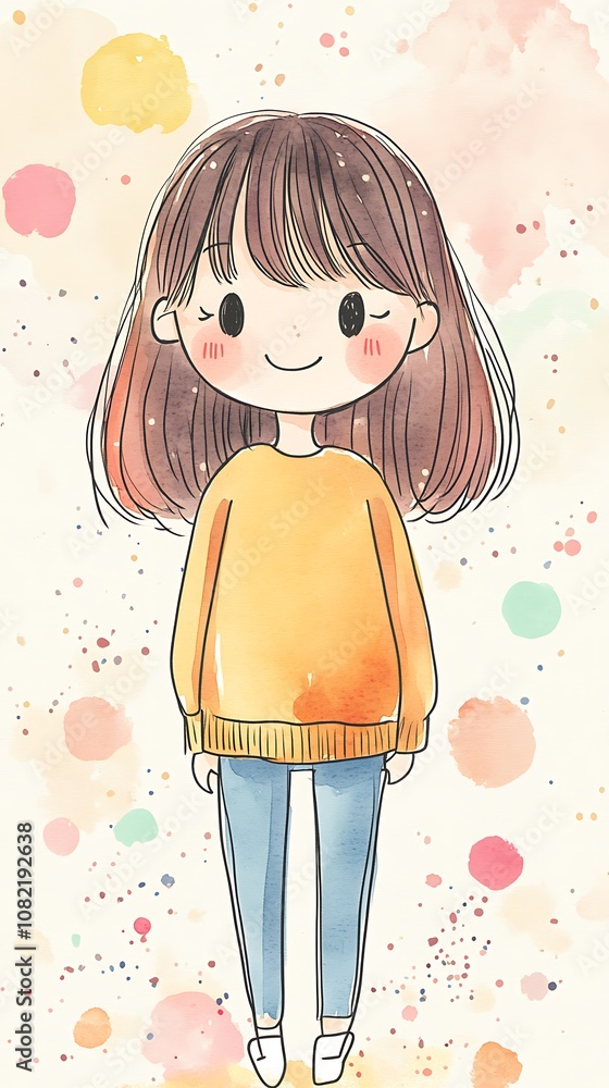 Aufkleber prototyping user friendly colorful chibi character in pastel style