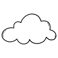 Hand drawn cartoon cloud on a white background.