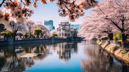 Obraz premium Destruction and Resilience: The Atomic Bomb Dome in Hiroshima, Japan - Captivating View in 