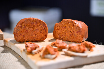 Nduja calabrese di Spilinga in south Italy is a particular very spicy spreadable salami