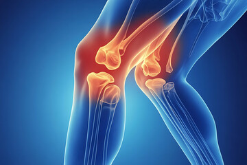 X-ray image of the human knee.
