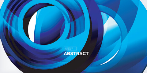 Bright colorful circles with light effects. Abstract background