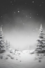 Obraz premium Grayscale minimalistic Christmas scene with empty areas AI generated illustration