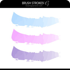 Vector illustration of brush strokes and watercolor textures on a transparent background. A set of brush strokes. Brushes, lines, irregularities. elements of decoration, frames. brush spots and stroke