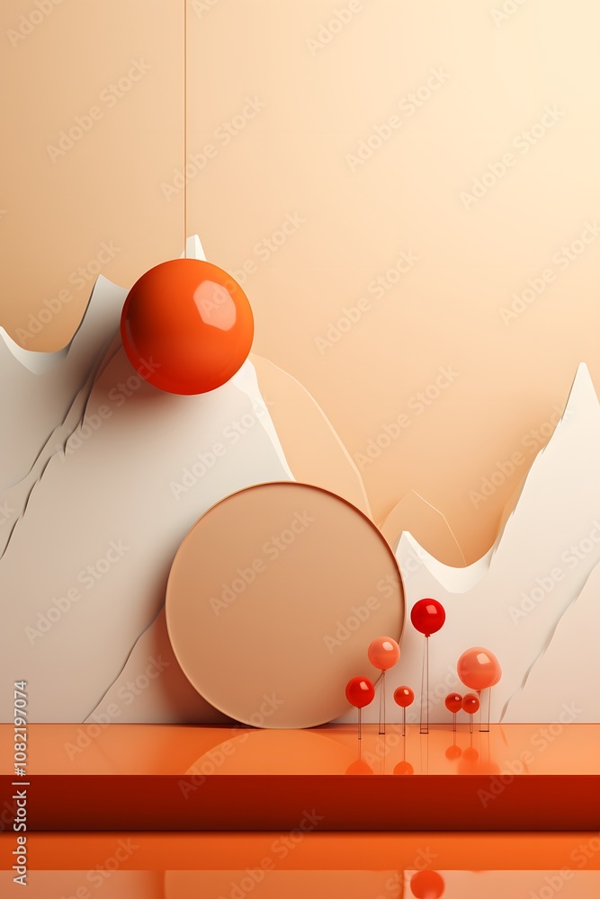 Poster new year scene with selectively minimalistic elements ai generated illustration