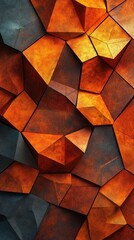 Abstract geometric pattern with warm orange and dark tones.
