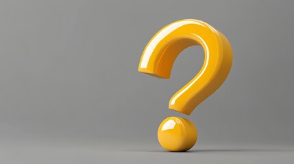 A yellow question mark on a gray background